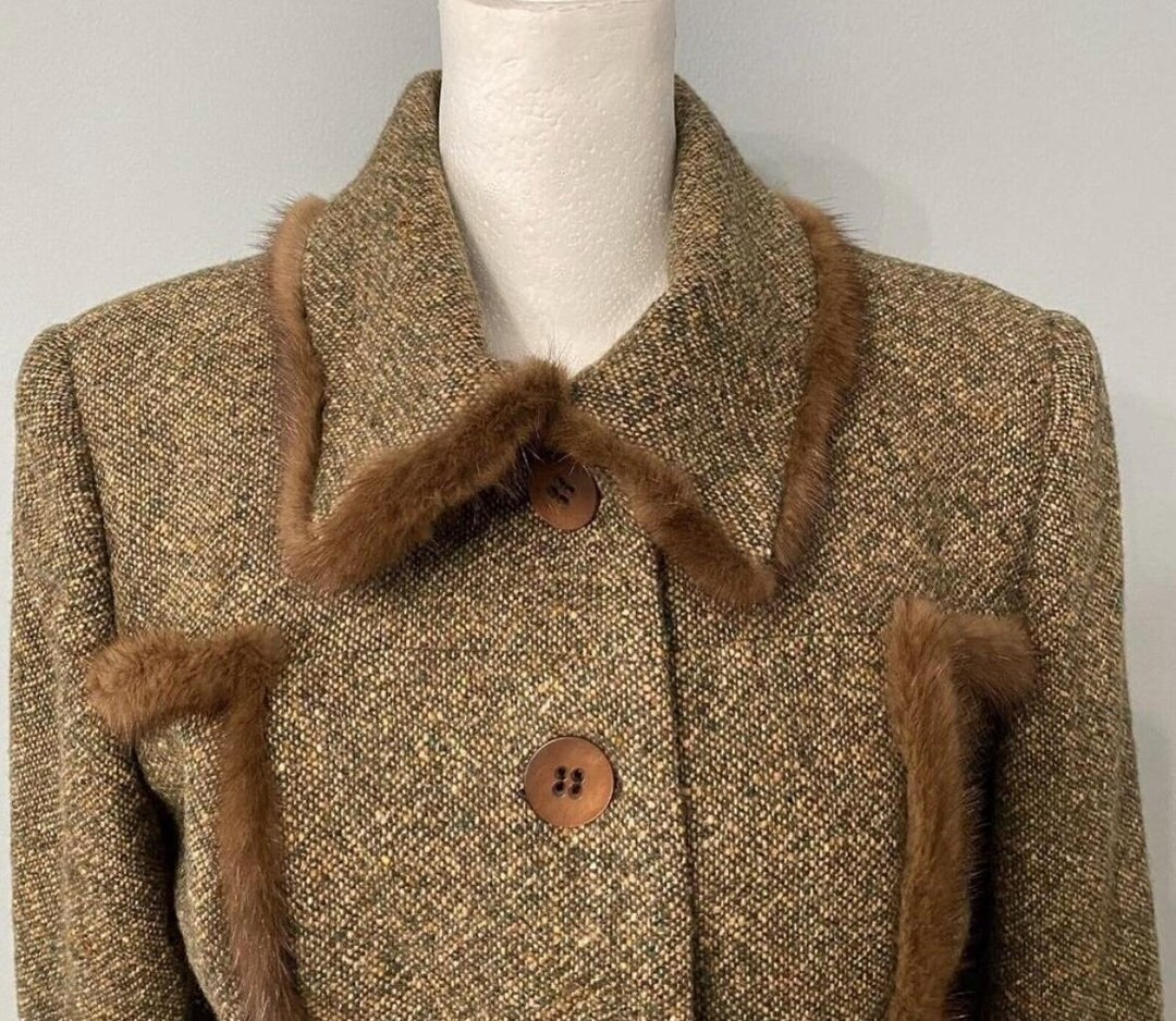 Bespoke Mink Tweed Vintage Suit - Etsy | Etsy (US)
