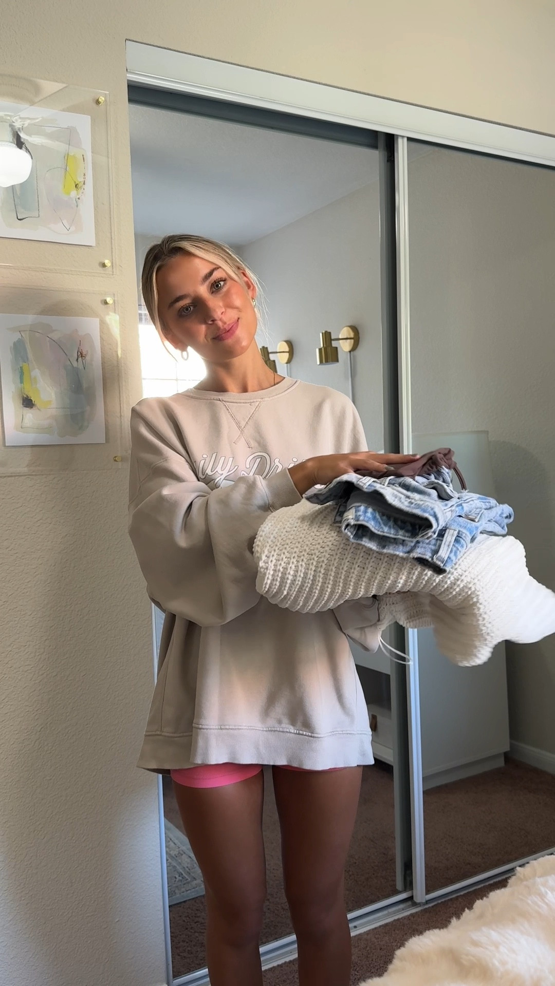 fall outfit idea🍂🧸🧦🍁 
wearing a size 23” short in the jeans and xs in the top and cardigan!

#LTKSeasonal #LTKFallSale #LTKFindsUnder100