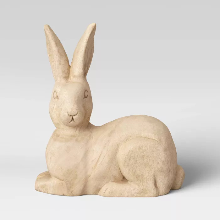 Decorative Wooden Sitting Bunny Figurine Brown - Threshold™ | Target
