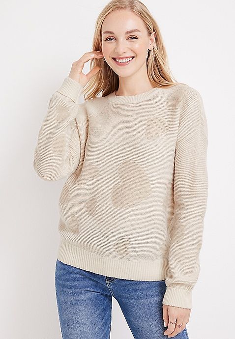Heart Crew Neck Sweater | Maurices