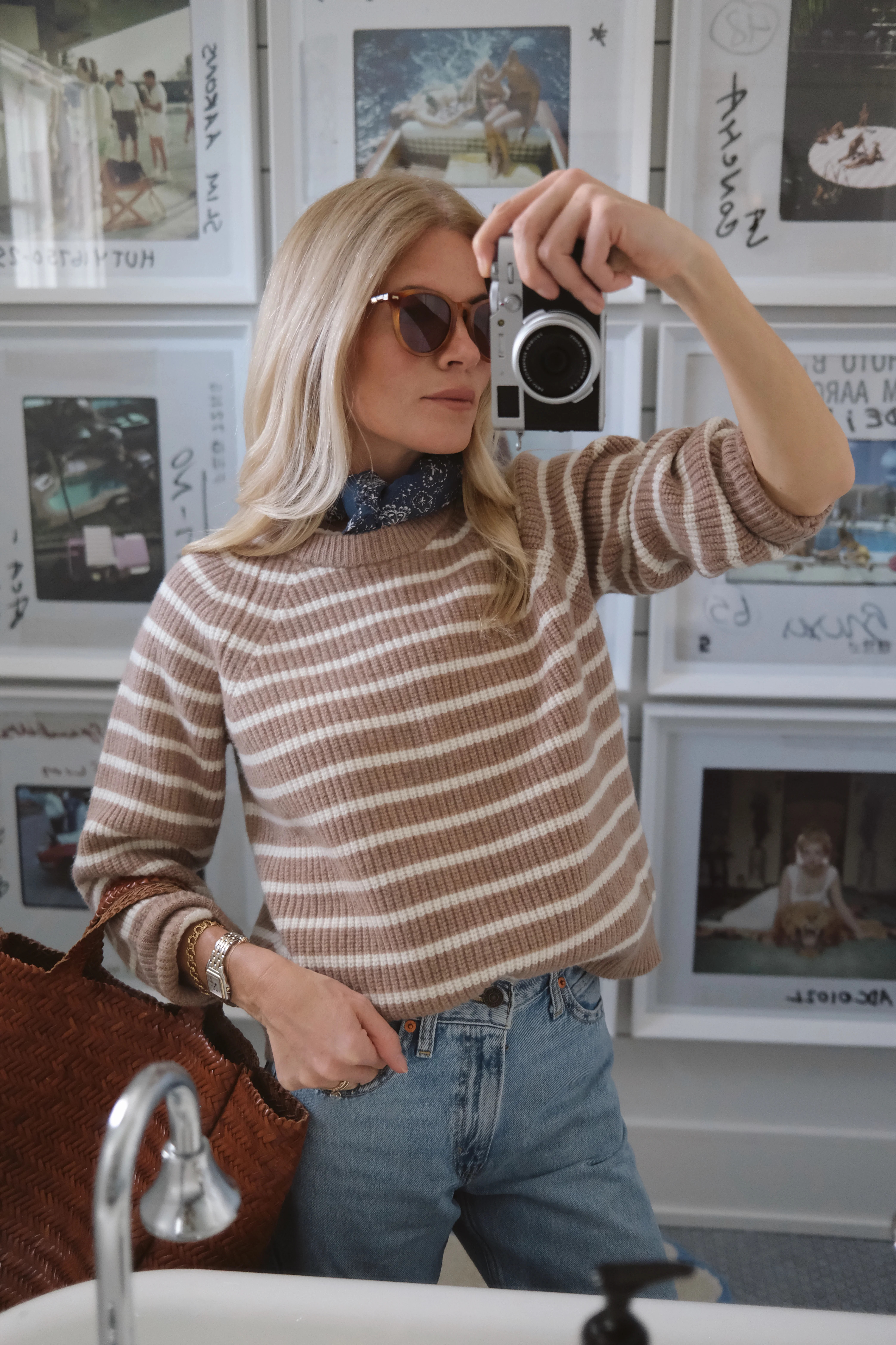 Marea Sweater - Camel Ivory Stripe | Marea