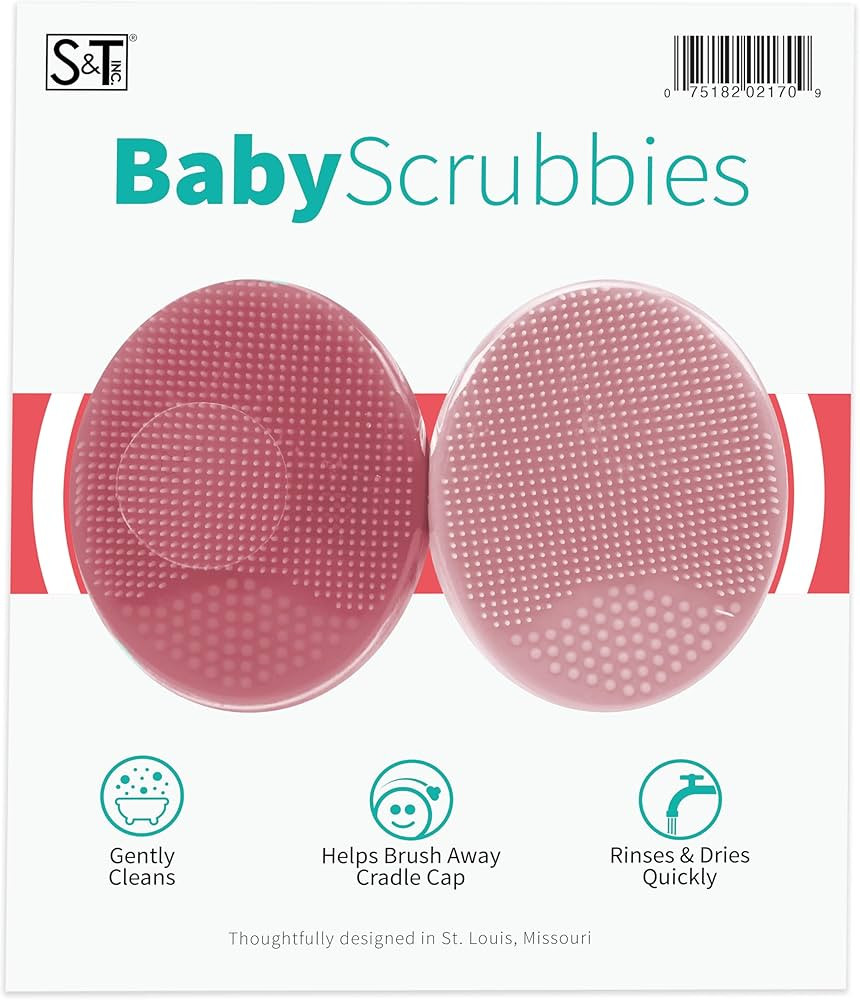 S&T INC. Exfoliating and Massaging Cradle Cap Bath Brushes for Baby, 2 Pack, Silicone, 2 Inch x 2... | Amazon (US)