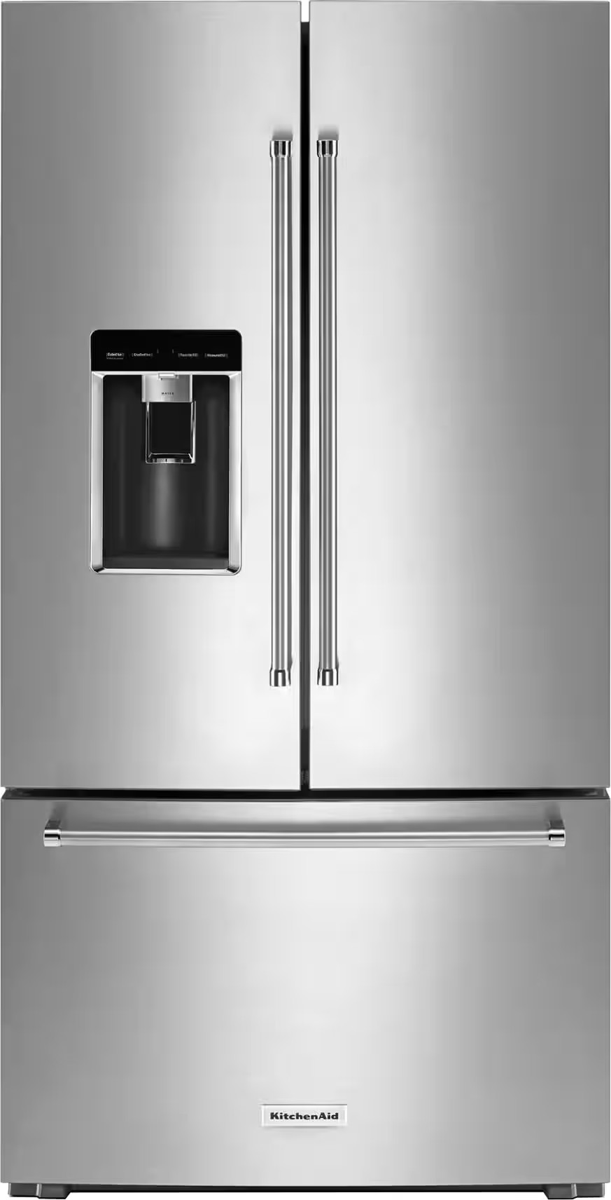 KitchenAid 23.8 Cu. Ft. French Door Counter-Depth Refrigerator Stainless steel KRFC704FPS - Best ... | Best Buy U.S.