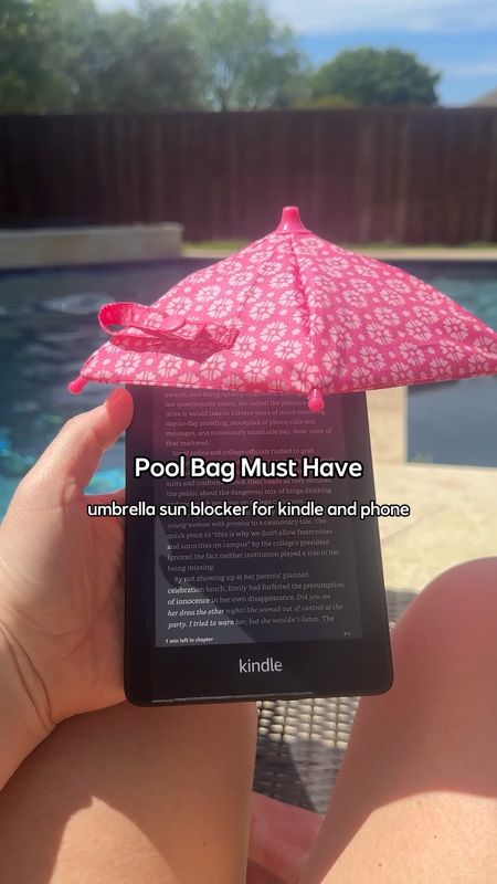 Easily my most used Amazon product - i use this mini umbrella to block the sun while I read my kindle! Perfect pool bag accessory for a beach day / day in the sun 

#LTKGiftGuide #LTKfindsunder50 #LTKVideo