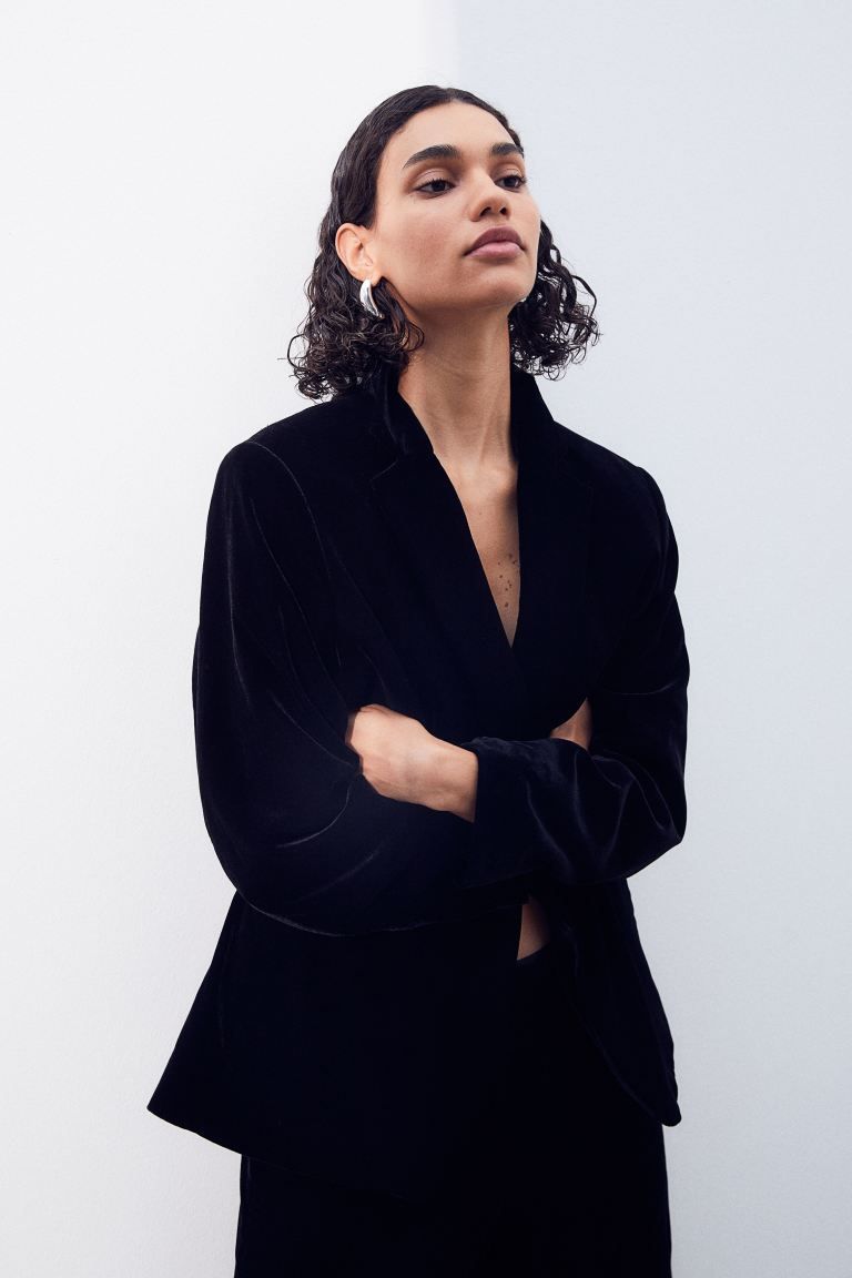 Single-breasted Velvet Jacket | H&M (US + CA)