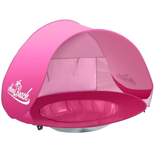 Monobeach Baby Beach Tent Pop Up Portable Shade Pool UPF50+ UV Protection Sun Shelter for Infant with Easy Set Up Canopy (Pink Beach Tent) | Amazon (US)