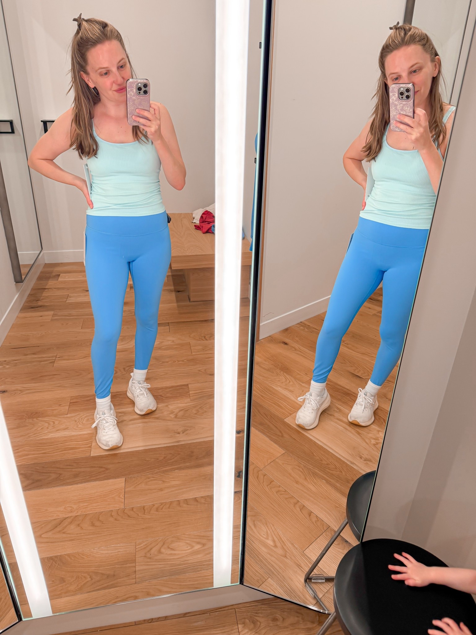 Wearing size 8 in both 
Top has built in bra 
Active set, lulu lemon, workout outfit 

#LTKActive #LTKootd