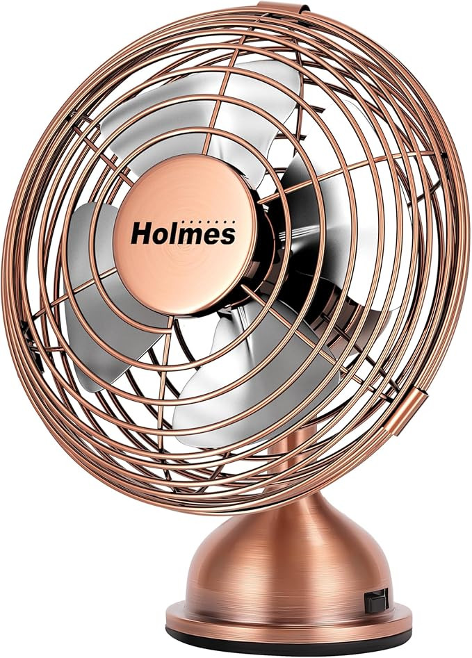 HOLMES 4" Mini Heritage Desk Fan, USB-Powered, Single Speed, 4 Blades, Adjustable 100° Head Tilt... | Amazon (US)