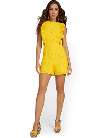 Sleeveless Eyelet Romper - New York & Company | New York & Company