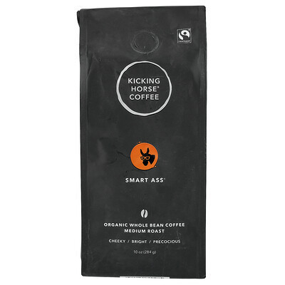 Kicking Horse, Smart Ass®, Organic Whole Bean Coffee, Medium Roast, 10 oz (284 g) | iHerb