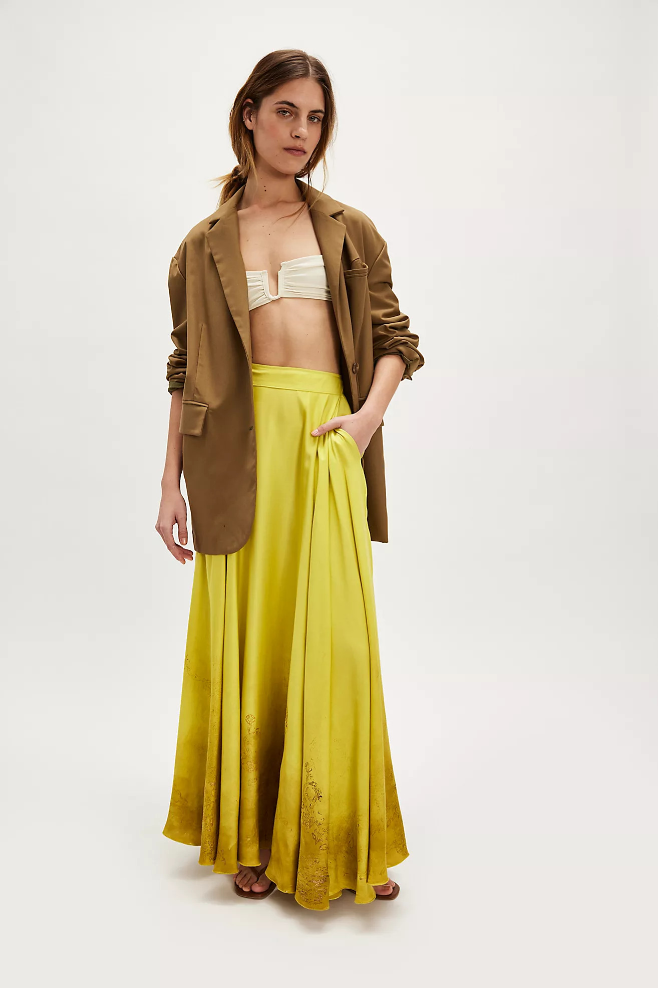 Nigel Preston Satin Block Print Skirt | Free People (Global - UK&FR Excluded)