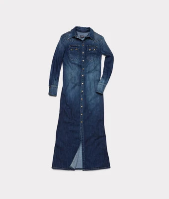 Long Denim Duster :: Medium Wash Denim | Lucchese Bootmaker