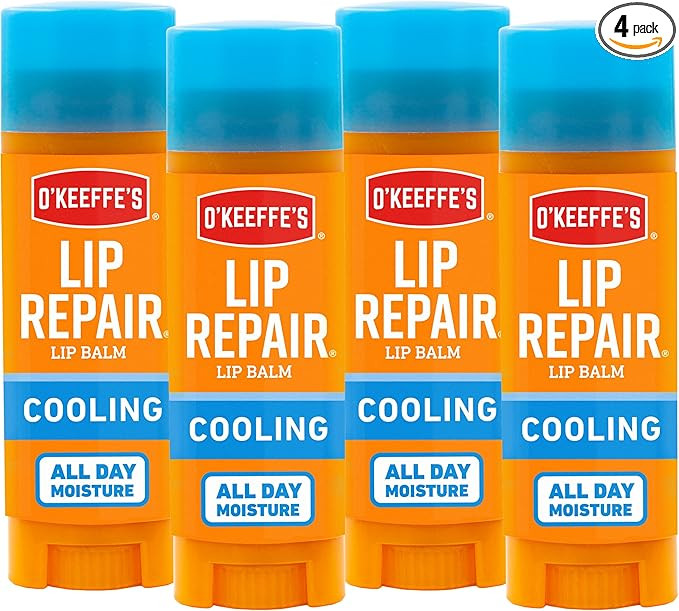 O'Keeffe's Lip Repair Lip Balm With Cooling Relief for Dry, Cracked Lips - Stick (4 Pack) - Moist... | Amazon (US)