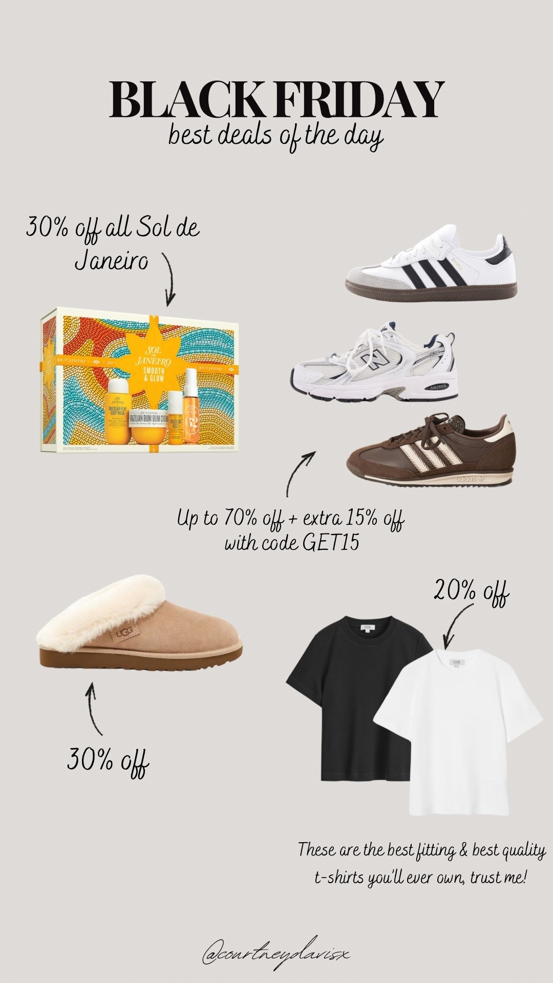 Best of Black Friday deals today & my fave products / picks from each 🖤

Black Friday sale, Black Friday, ASOS, Look Fantastic, Ugg, COS, gifts for her, gift guide for her, adidas, new balance,

#LTKuk #LTKCyberWeek #LTKshoes