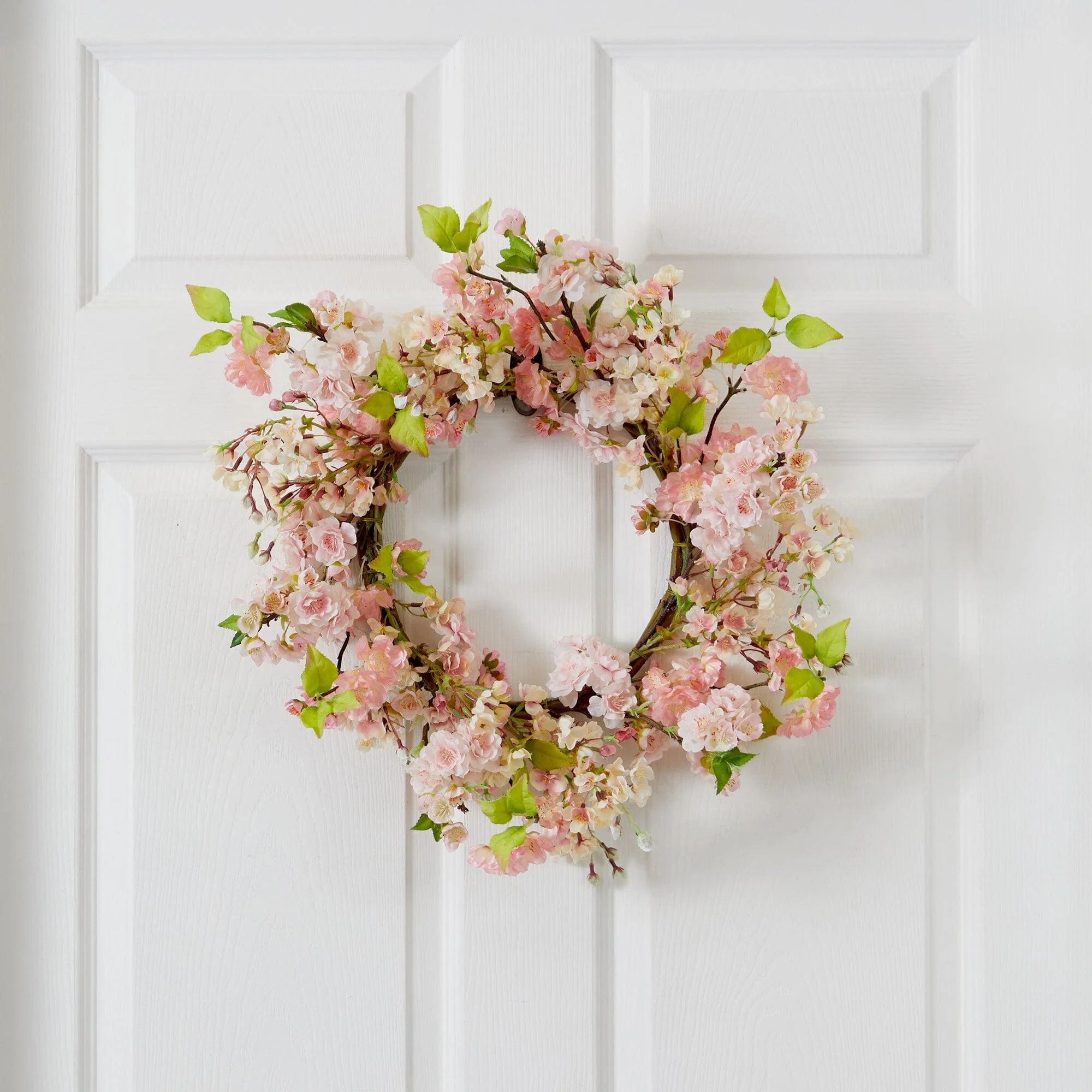 24" Cherry Blossom Wreath | Nearly Natural" | Nearly Natural