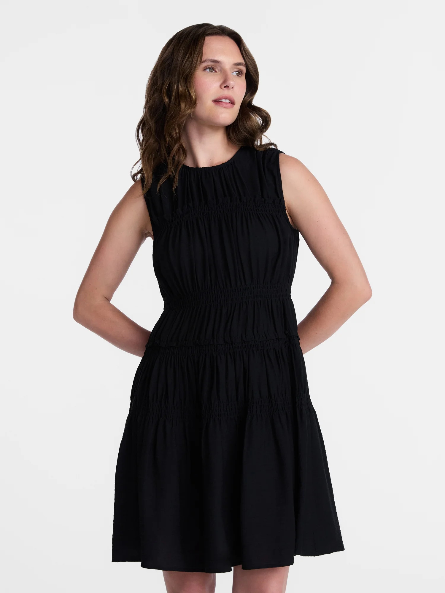 Time and Tru Women's Smocked Sleeveless Mini Dress, Sizes XS-XXXL - Walmart.com | Walmart (US)