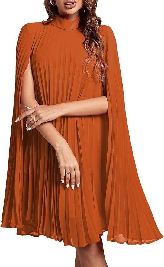 Women's Cloak Sleeve Party Midi Dress | Amazon (US)