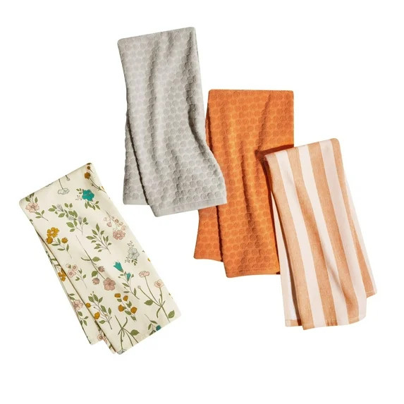 Beautiful Botanical 4-Piece Kitchen Towel Set by Drew Barrymore, Multiple, 30"W x 20"L | Walmart (US)