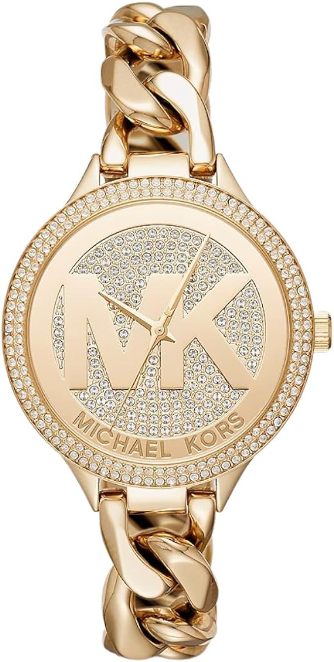 Michael Kors Women's Slim Runway Gold Tone Stainless Steel Watch MK3474 | Amazon (US)