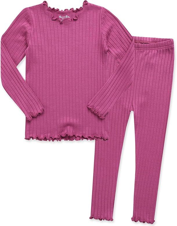 12M-7T Kids Unisex Girls & Boys Soft Comfy Modal Tencel Shirring Sleepwear Pajamas 2pcs Set | Amazon (US)