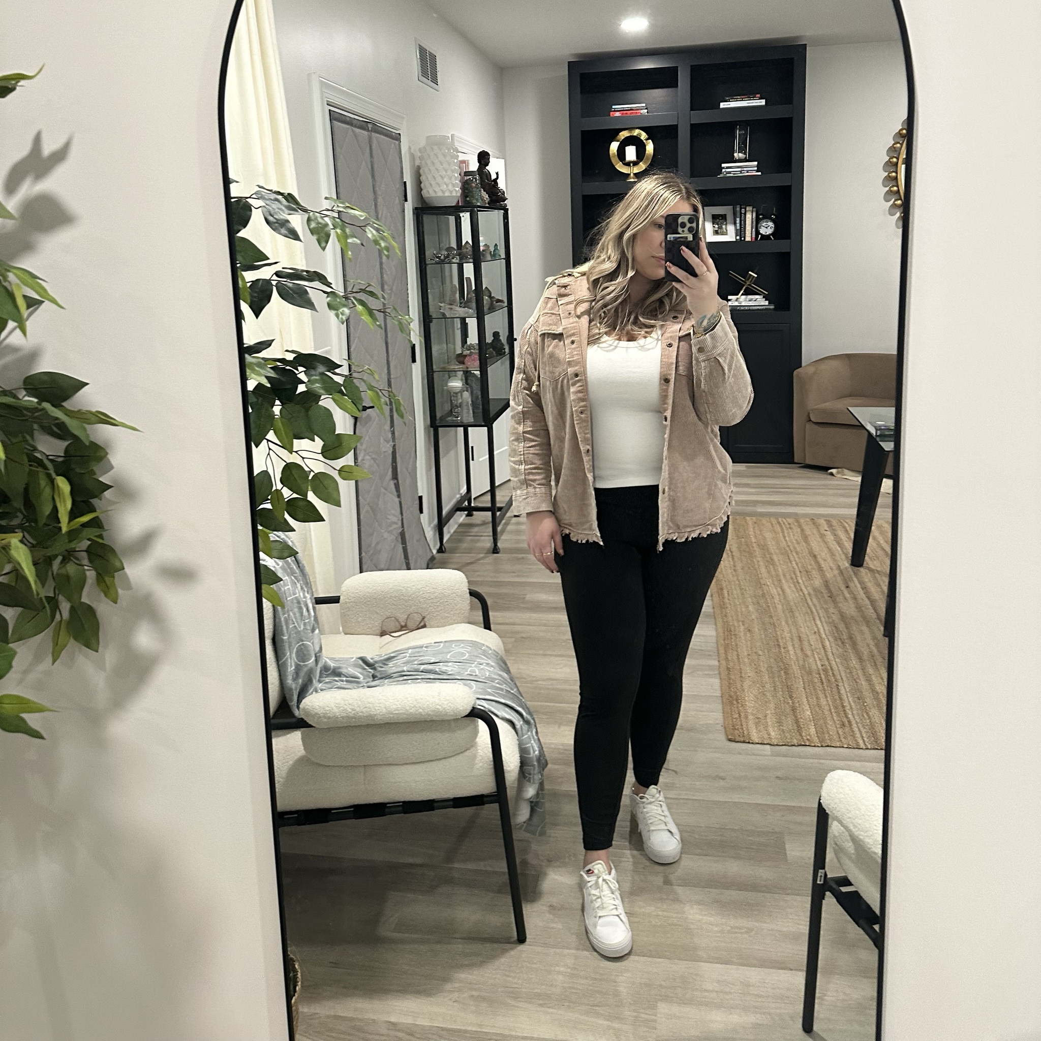 Loveeee this shacket - isn’t tight at the shoulders 🫶🏼 I wish I sized up in the tank, leggings are an Amazon fav for me  

#LTKplussize #LTKSeasonal #LTKmidsize