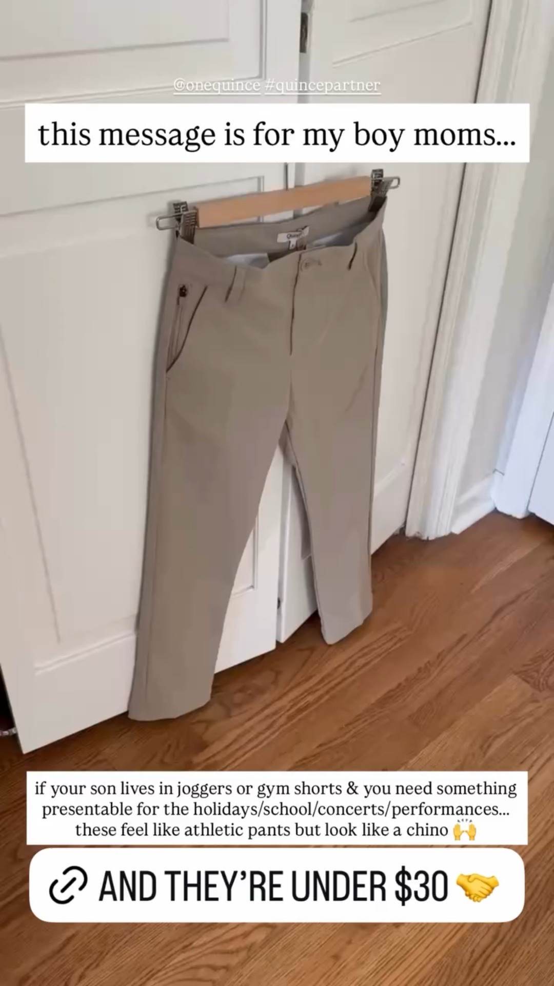 this message is for my boy moms….. @onequince #quincepartner  if your son lives in joggers or gym shorts & you need something presentable for the holidays/school/concerts/performances….. these feel like athletic pants but look like a chino 🙌

#LTKActive #LTKKids