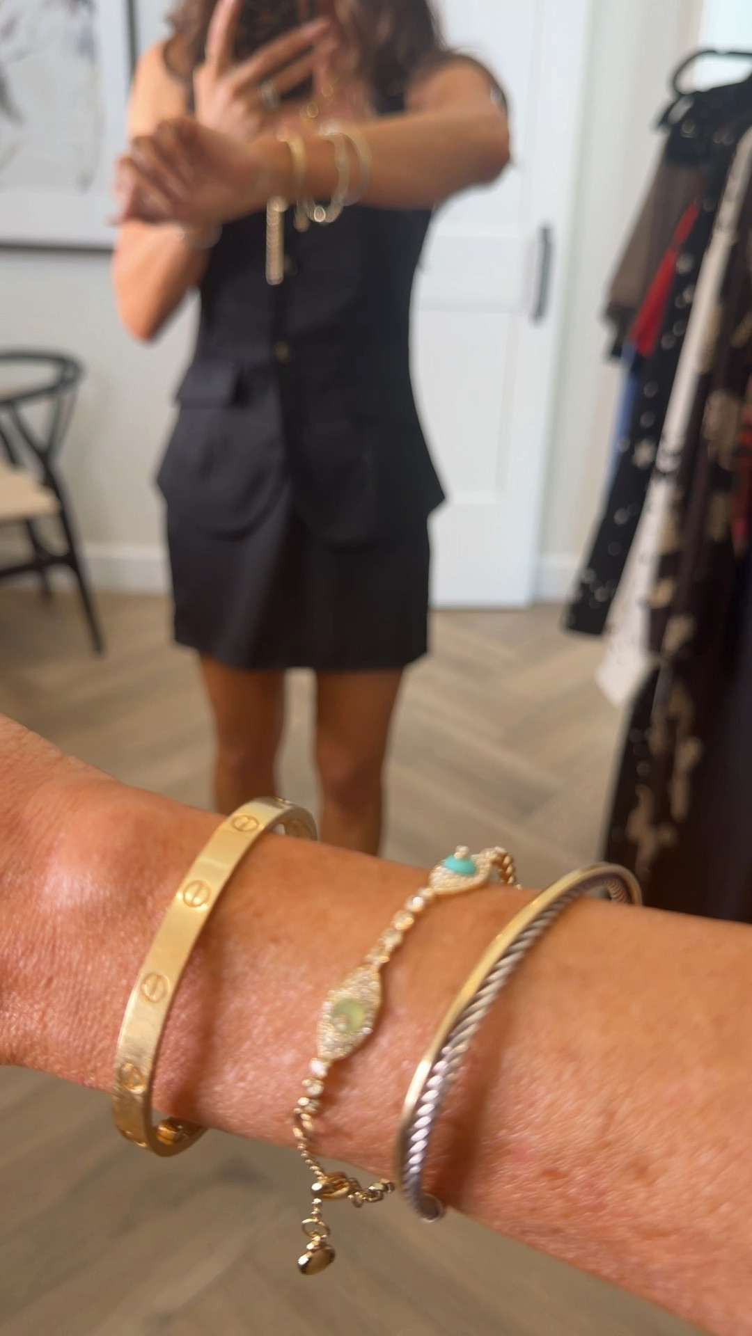 Wore the cutest vest skirt set to my daughters’ dance recital. It’s giving Amanda Uprichard vibes for under $100!! Wearing size small.. the skirt runs a little big so I just pinned the back . I like how this size lays off the booty and isn’t tight. 
Gucci thong sandals…obsessed with this design and runs tts 
Convertible Gucci chain bag can also be a crossbody 
Jewelry linked 
Black matching set for summer 


@Revolve

#LTKootd #LTKSeasonal #LTKOver40

#LTKmomlife #LTKU