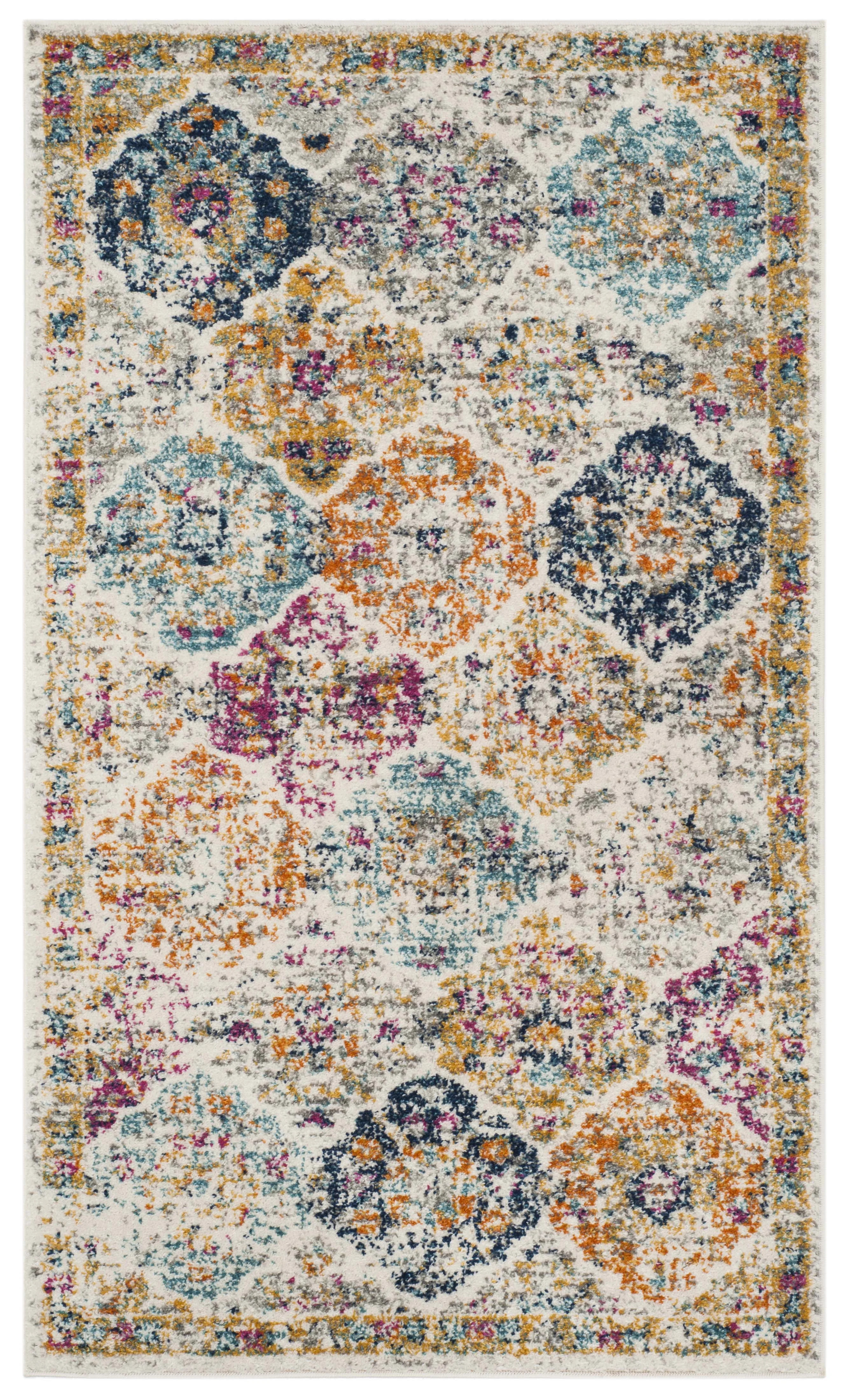 SAFAVIEH Madison Judith Distressed Area Rug, Cream/Multi, 3' x 5' - Walmart.com | Walmart (US)