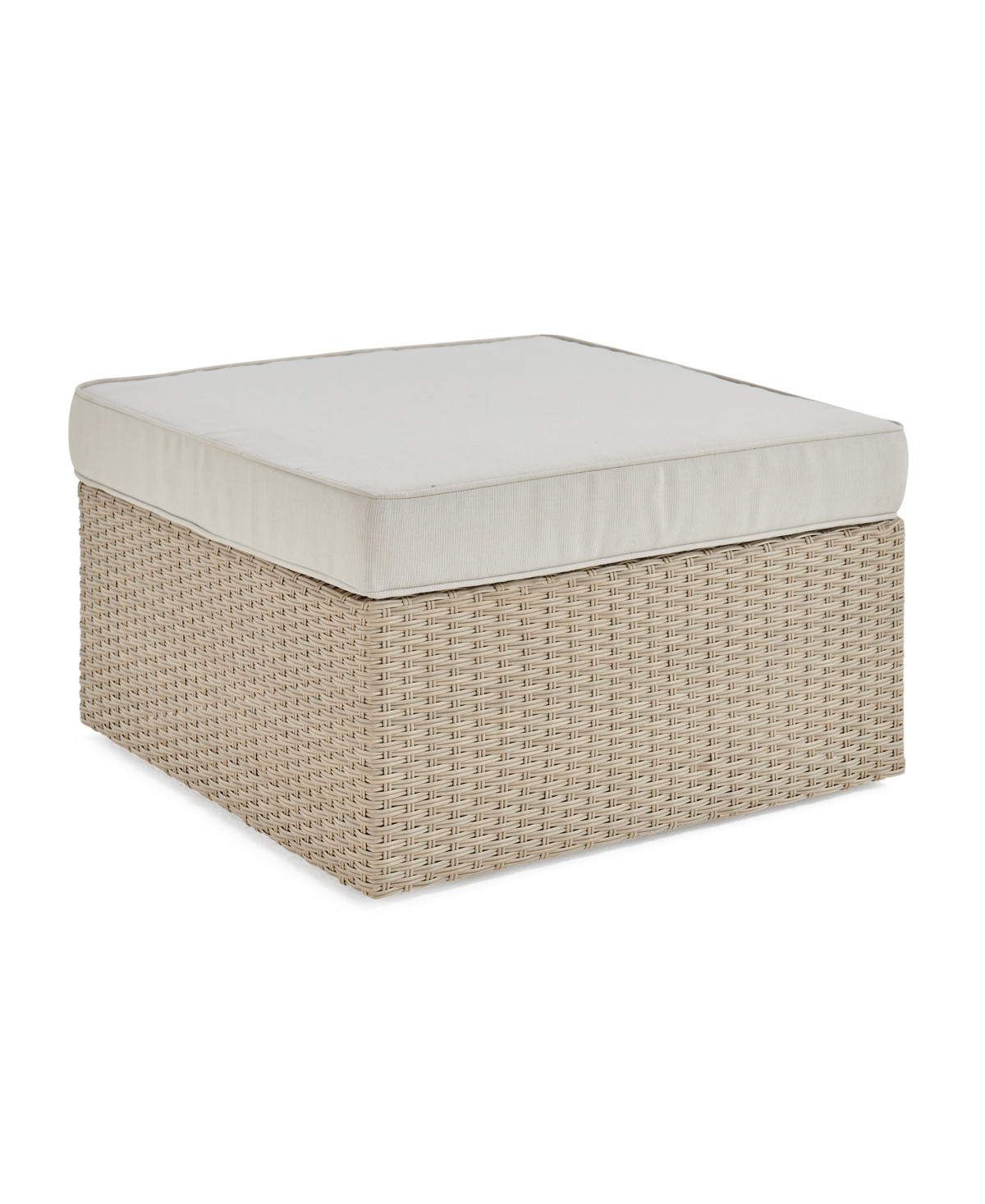 Alaterre Furniture Canaan All-Weather Wicker Outdoor Square Ottoman with Cushion | Macys (US)