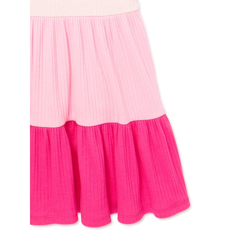 Wonder Nation Toddler Girl Play Dress with Tiered Skirt, Sizes 12M-5T | Walmart (US)