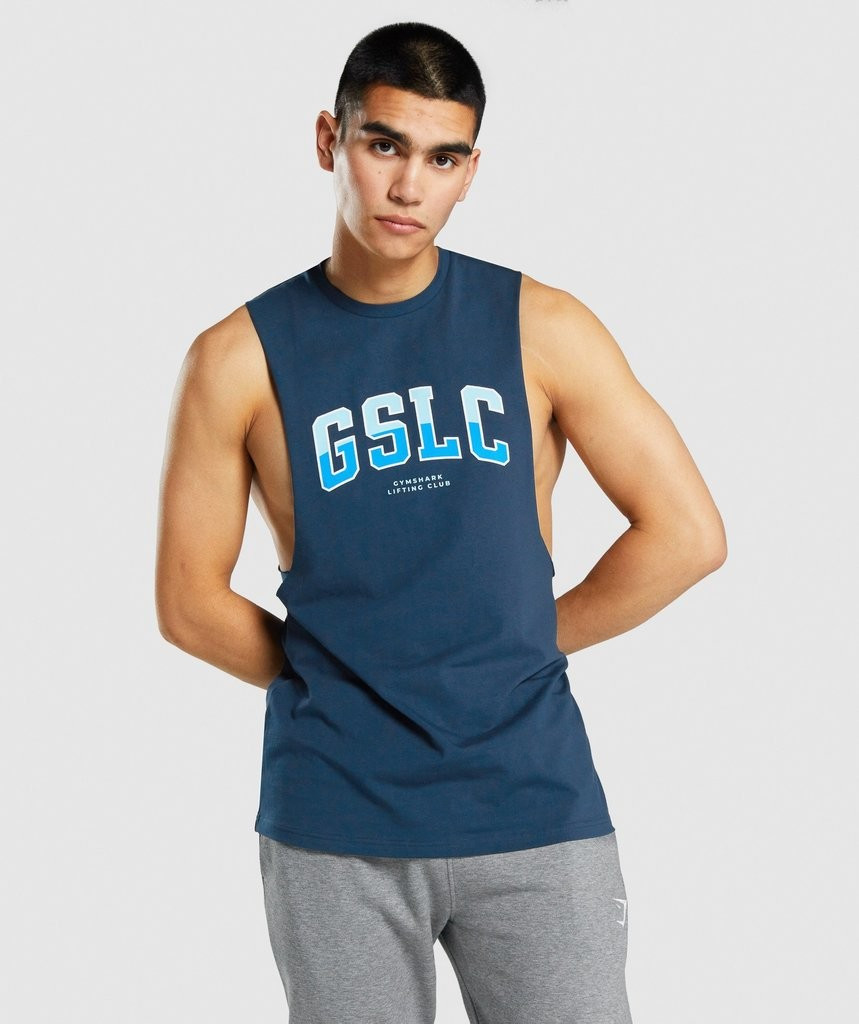 Gymshark GSLC Collegiate Drop Arm Tank - Navy | Gymshark (Global)