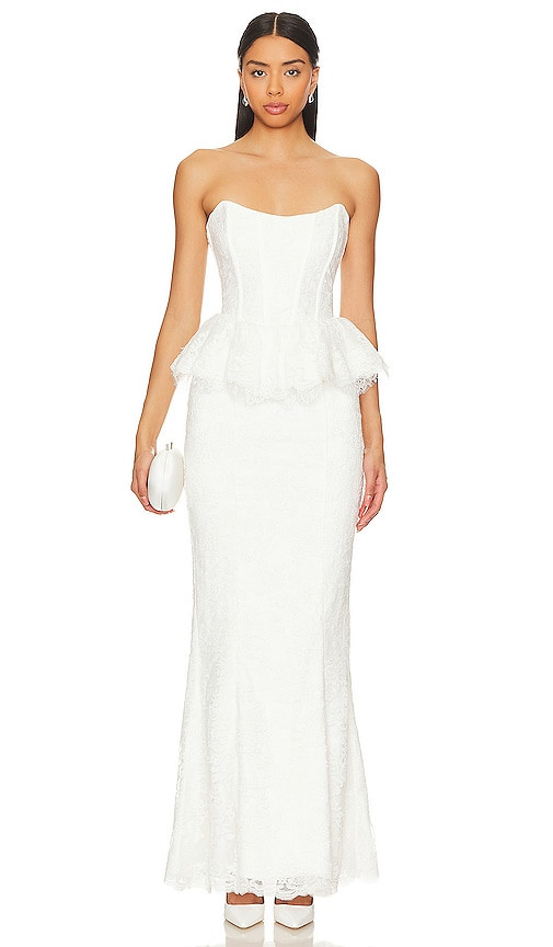 V. Chapman Waverly Corset Gown in White. - size 6 | Revolve Clothing (Global)