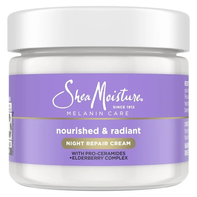 SheaMoisture Melanin Care Night Repair Cream with Pro-Ceramides + Elderberry Complex All Skin, 2 ... | Walmart (US)