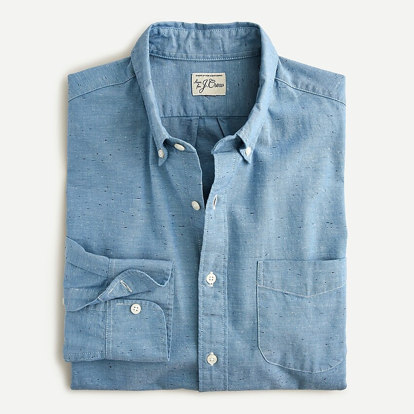 Slim lightweight neppy chambray shirt | J. Crew US