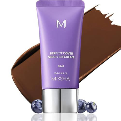 MISSHA M PERFECT COVER SERUM BB CREAM No.45 Deep Mocha- Deep with Cool Undertone, BB Cream by Cardi B Pick, Skin Tint, Tinted Moisturizer, Skin Care Foundation Makeup, Korean Makeup, 1.18 Fl oz | Amazon (US)
