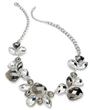 Style & co. Necklace, Silver-Tone Hematite Stone Statement Necklace | Macys (US)