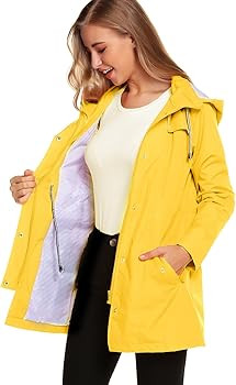 ZHENWEI Womens Lightweight Hooded Waterproof Active Outdoor Rain Jacket S-XXL | Amazon (US)