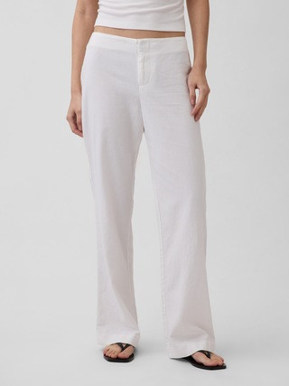 Low Rise Linen-Blend Flare Pants | Gap (US)