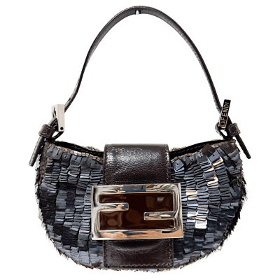 FENDI Mini Croissant Chocolate Brown Sequin Bag | eBay US