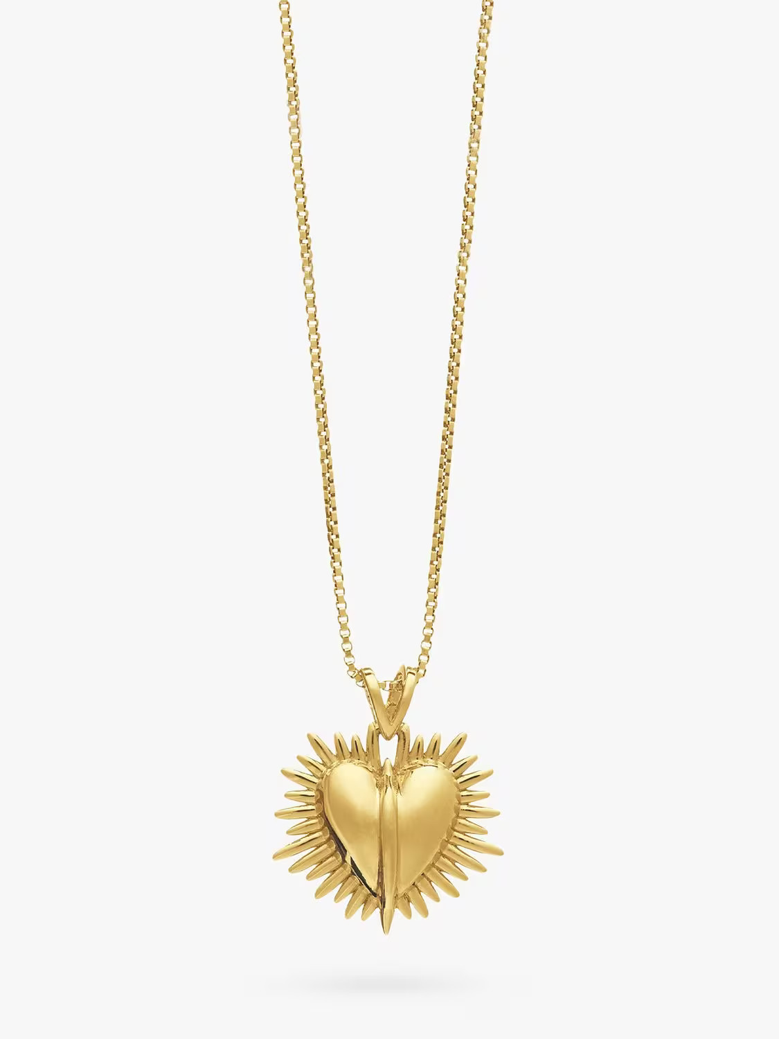 Rachel Jackson LondonPersonalised Untamed Love Electric Art Deco Heart Necklace, Gold | John Lewis (UK)