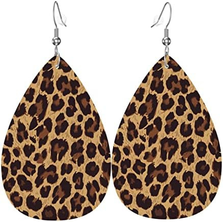 Women Earrings Faux Leather Earrings Teardrop Dangle Earrings Pu Leaf Earring Lightweight | Amazon (US)