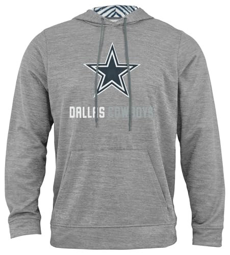 Zubaz NFL Men's Heather Grey Fleece Hoodie With Zebra Colored Hood, Pro Football Hoodie, Dallas Cowboys, X-Large | Amazon (US)