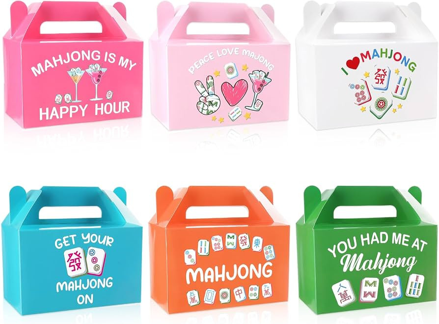 Yiaoyinnz Mahjong Treat Paper Boxes Mahjong Party Decoration Mah Jongg Goodie Gift Boxes Colorful... | Amazon (US)