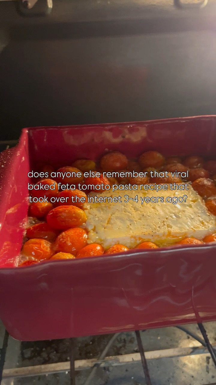 did you ever make the viral tiktok feta pasta? 

anyways, it's delicious and ridiculously easy.

place a block of feta cheese and cherry tomatoes in a baking dish and cover with olive oil GENEROUSLY. sprinkle salt and pepper on top.

bake at 400° for 30 minutes and then 450° for another 15 minutes.
boil your pasta of choice while the feta & tomatoes are baking.

when the tomatoes are soft and splitting, pull it from the oven and add several leaves of fresh basil. mix it up and add your cooked pasta.

stir until combined and serve immediately.


#LTKWatchNow #LTKHome #LTKFindsUnder50