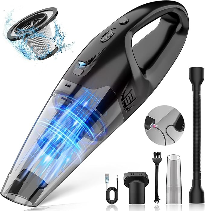 Handheld Vacuum Cordless Rechargeable, LED Light, 1.65 Pounds Car Vacuums Light Weight, Dust Bust... | Amazon (US)