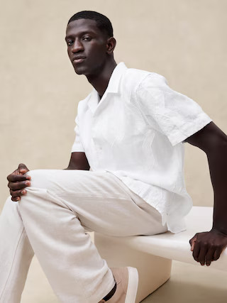 Embroidered Linen Resort Shirt | Banana Republic (US)