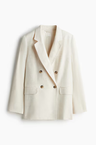 H & M - Linen-Blend Blazer - Beige | H&M (US + CA)
