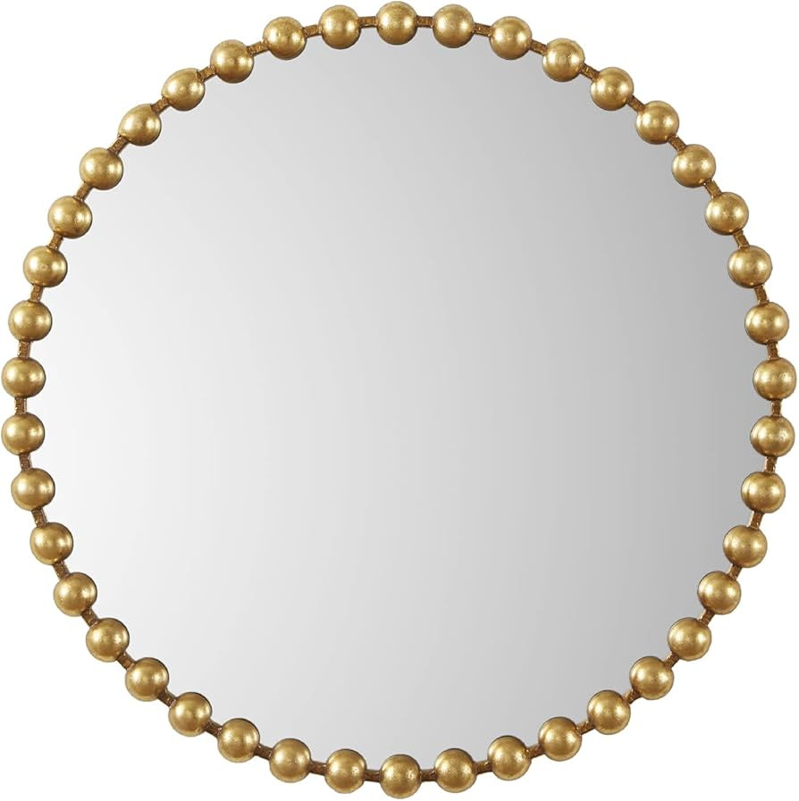 Madison Park Signature Wall Décor Marlowe Metal Spherical Frame Round MIrror for Living Room - H... | Amazon (US)