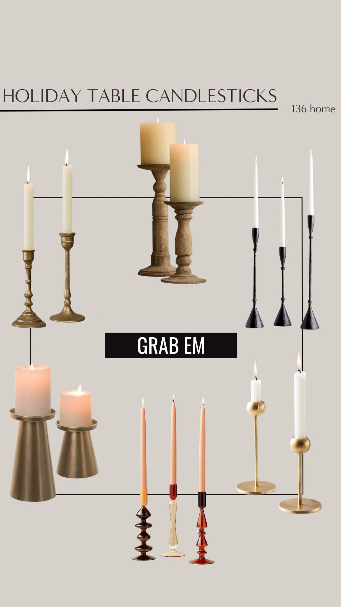 Holiday Table Candlesticks #holidaydecor #homedecor #tabledecor #candlestick #interiordesign

#LTKhome #LTKstyletip #LTKfindsunder100