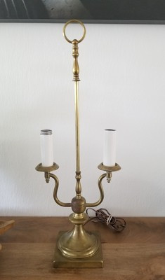 Vintage Working Bouillotte Brass 2 Candlestick Desk Table Lamp 22.5"  | eBay | eBay US